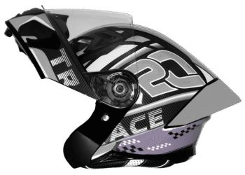 Steelbird SBA-20/SB-106 TRACE GLOSSY BLACK WITH GREY