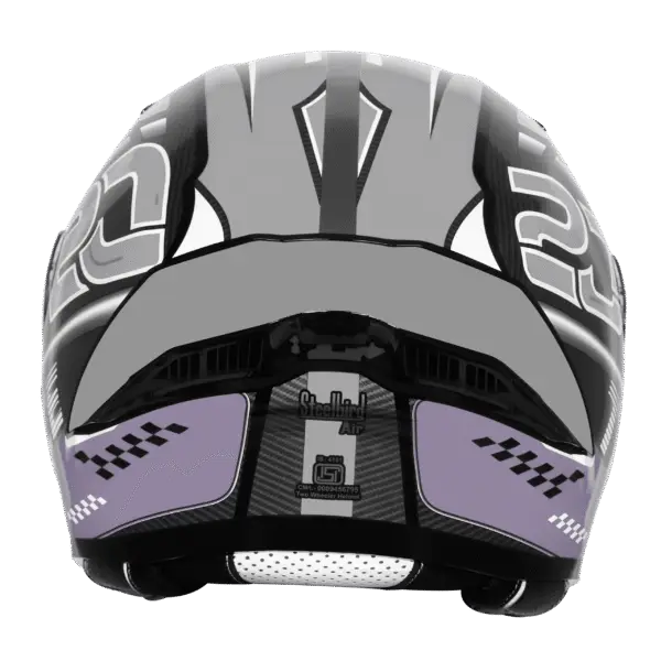 Steelbird SBA-20/SB-106 TRACE GLOSSY BLACK WITH GREY