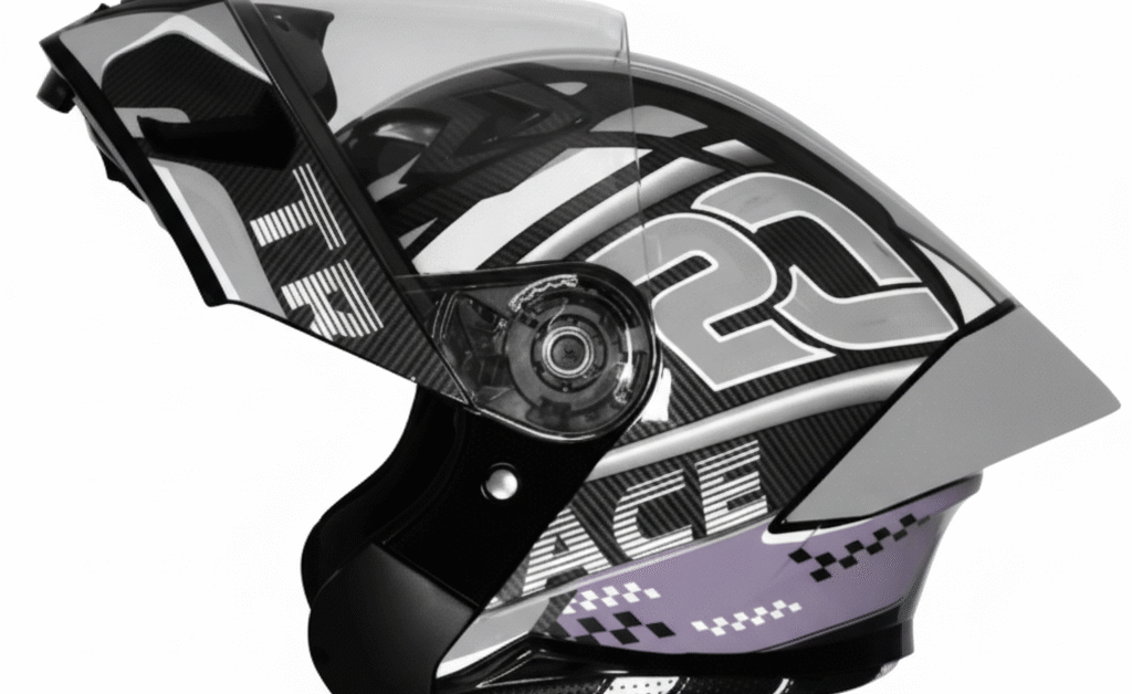 Steelbird SBA-20/SB-106 TRACE GLOSSY BLACK WITH GREY