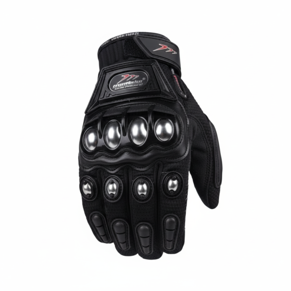 black motorbike riding gloves