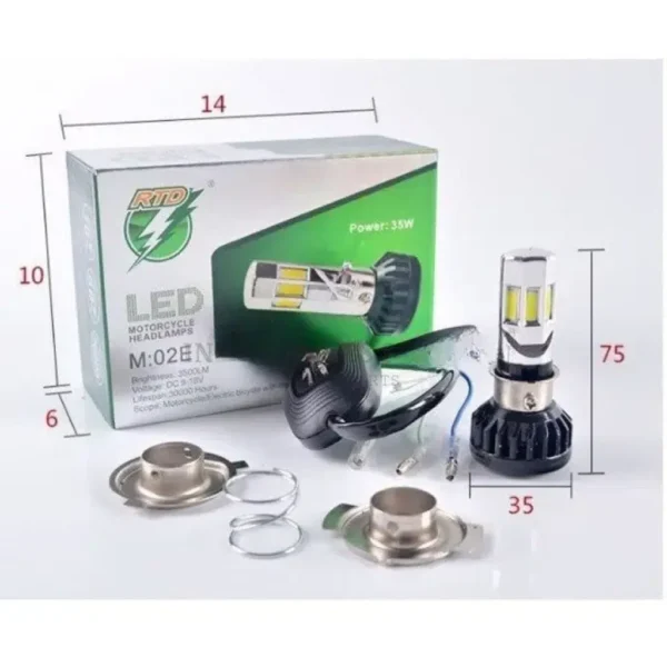 Led Headlight Universal Rtd With Fan (12v/35w)