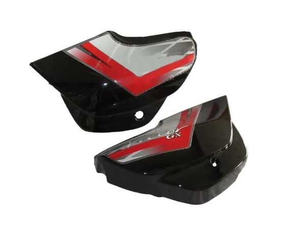Side Panel cover TVS Victor Gx Black red Stk