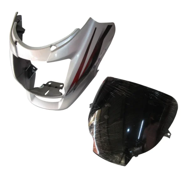 Head Light Visor mask Hero Super Splendor Latest type 2 Silver