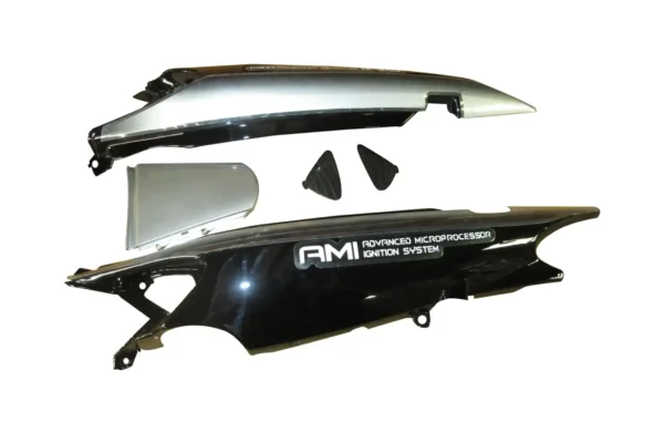 Tail Panel seat Cowl Hero Ambition Black silver Bike
