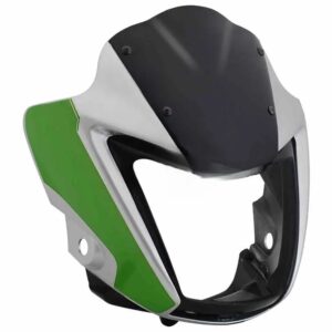 Head Light Visor mask Hero Splendor I smart Silver green Bike