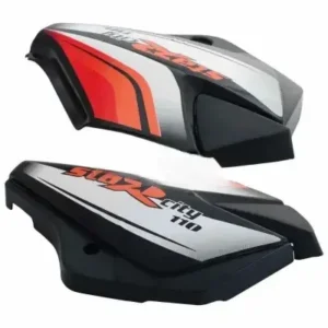 Side Panel cover TVS Star Cvti 110cc Latest type 3 Black red Stk