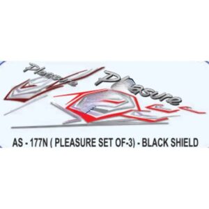Black Shield Sticker For Hero Honda Pleasure Set Of 3