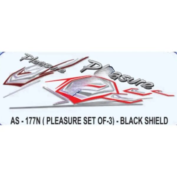 Black Shield Sticker For Hero Honda Pleasure Set Of 3