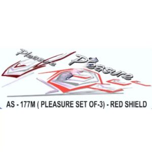Red Shield Sticker For Honda Pleasure Set Of 3