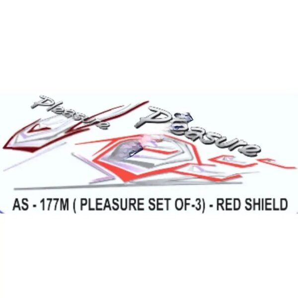 Red Shield Sticker For Honda Pleasure Set Of 3