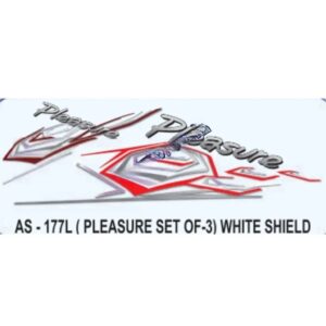 White Shield Sticker Set For Hero Honda Pleasure