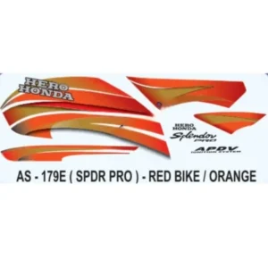 Orange Sticker Set For Hero Honda Splendor Pro