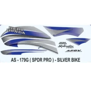 Sticker Set For Silver Hero Honda Splendor Pro
