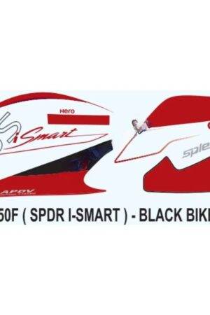 graphics-sticker-set-for-hero-splendor-ismart-i3s-black-vehicle-red Sticker Set For Hero Splendor Ismart I3s