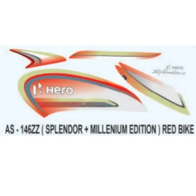 Sticker Set For Red Hero Splendor Plus