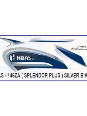 Sticker Set For Silver Hero Splendor Plus