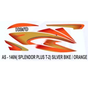 Orange Sticker Set For Hero Splendor Plus