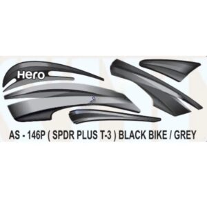 Grey Sticker Set For Hero Splendor Plus