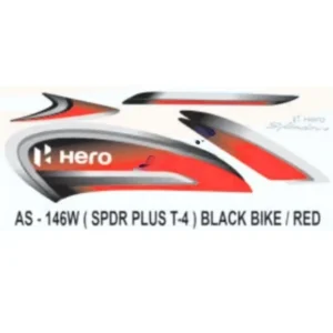 Red Sticker Set For Hero Splendor Plus