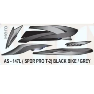 Grey Sticker Set For Hero Splendor Pro