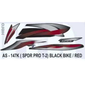 Red Sticker Set For Hero Splendor Pro