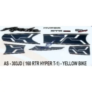 Sticker Set For Yellow Tvs Apache Rtr 160