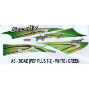 Green Sticker Set For Tvs Scooty Pep Plus