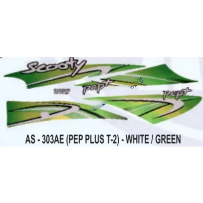 Green Sticker Set For Tvs Scooty Pep Plus