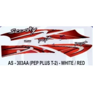 Red Sticker Set For Tvs Scooty Pep Plus