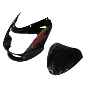 Headlight Visor With Glass Fit For Bajaj Caliber 115 Black red Sticker product image