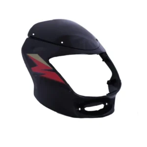 Headlight Visor With Glass Fit For Bajaj Caliber 115 Metallic Black red Sticker product image