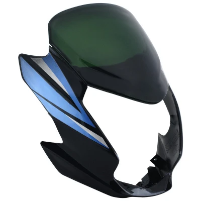 Headlight Visor With Glass Fit For Hero Passion Xpro Type 2 2018 Black blue Sticker