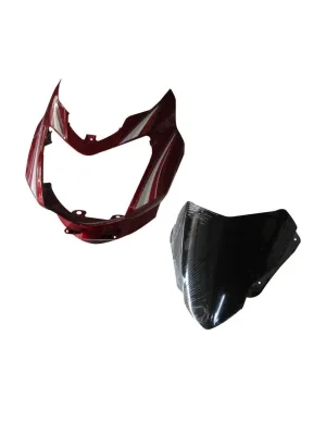 Headlight Visor With Glass Fit For TVS Star Sport Latest type 3 Flame Red