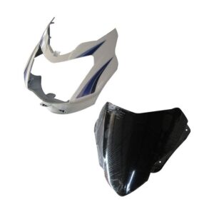 Headlight Visor With Glass Fit For TVS Star Sport Latest type 3 Spotlight White blue Sticker