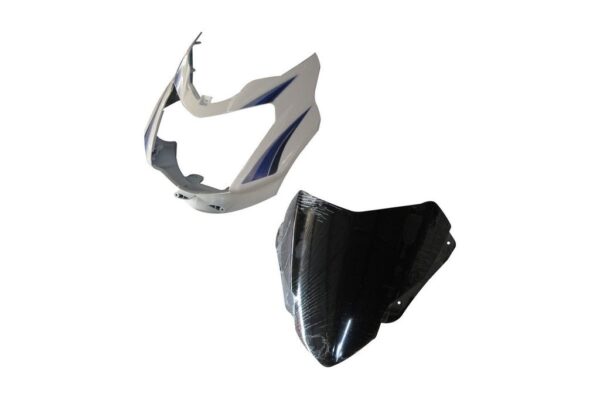 Headlight Visor With Glass Fit For TVS Star Sport Latest type 3 Spotlight White blue Sticker