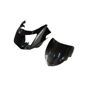 Headlight Visor With Glass Fit For TVS Starcvti 110 Cc Latest type 3 Black silver Sticker