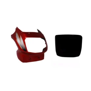 Headlight Visor with Glass Fit For TVS Victor Gl New Model Flame Red