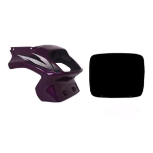 Headlight Visor with Glass Fit For TVS Victor Gl New Model Red Purple