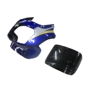 Headlight Visor With Glass Fit For TVS Victor Glx Black blue Sticker