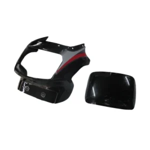 Headlight Visor With Glass Fit For TVS Victor Gx Black red Sticker