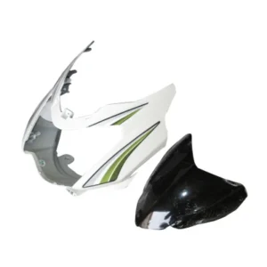 Headlight Visor With Glass TVS Star Sports type 3 Spotlight White green Sticker