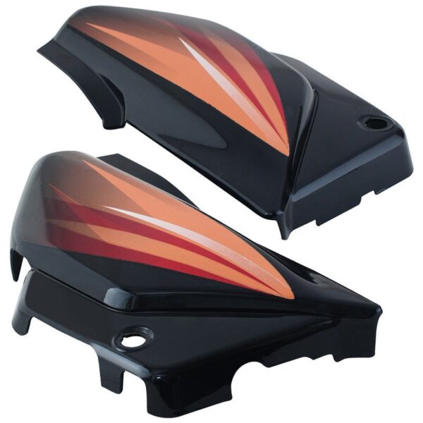 Side Panel Set Fit For Hero Splendor Pro black Alloy Wheels Black orange Sticker