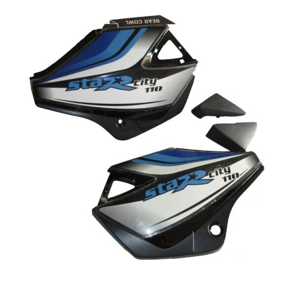 Side Panel Set Fit For TVS Starcvti 110 Cc Latest type 3 Black blue Sticker