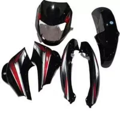 Black Red Full Body Kit For Bajaj Ct 100 U29