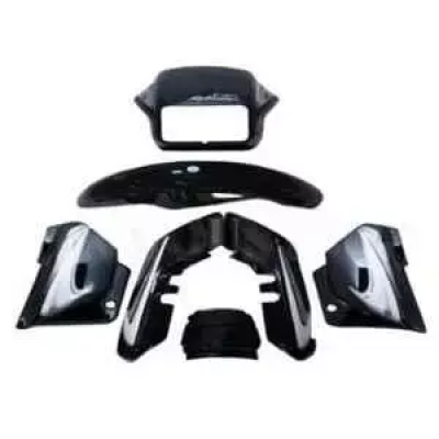 Black Silver Full Body Kit For Hero Splendor Plus Ui02