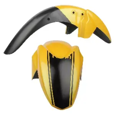 Front Mudguard Yellow Black For TVS Apache Rtr160