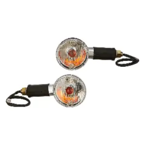 Uno Minda Il 7017h Natural Lens Blinker Lamp Assembly Front For Royal Enfield Bullet Classic set Of 2 Pcs product image