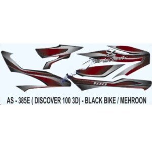 Graphics Sticker Set For Bajaj Discover 100 3d Black Vehicle Mehroon Sticker